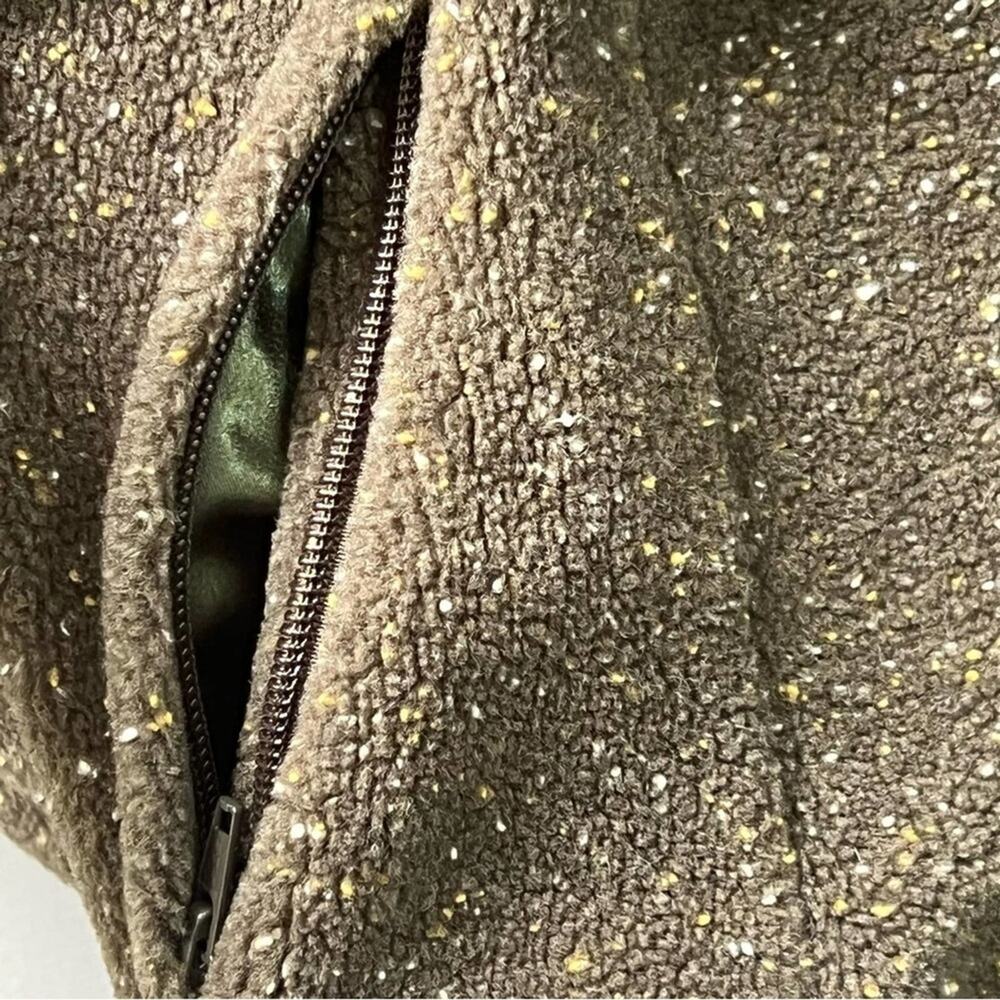 Orvis Full Zip Fleece Jacket SZ L Speckled Earthy Green Outdoor Gorpcore Hiking - Picture 4 of 9